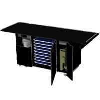 Lakeside 6855B Mobile Breakout Dining Station with Black Laminate Finish - 95 inch x 30 1/2 inch