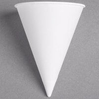 Bare by Solo 6RB-2050 Eco-Forward 6 oz. White Rolled Rim Paper Cone Cup with Poly Bag Packaging - 5000/Case