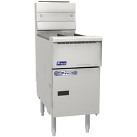 Pitco SE14T-SSTC 40-50 lb. Split Pot Solstice Electric Floor Fryer with Solid State Controls - 208V, 1 Phase, 17kW
