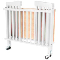 L.A. Baby CW-883A The Little Wood Crib 24 inch x 38 inch White Mini / Portable Folding Wood Crib with 3 inch Vinyl Covered Mattress