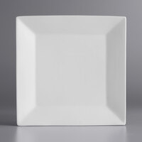 Acopa 11 inch Bright White Square Porcelain Plate - 6/Case