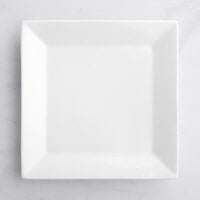 Acopa 11 inch Bright White Square Porcelain Plate - 6/Case