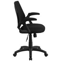 Flash Furniture GO-WY-82-GG Mid-Back Black Mesh Ergonomic Office Chair with Padded Arms