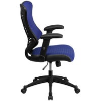 Flash Furniture BL-ZP-806-BL-GG High-Back Blue Mesh Executive Office Chair with Padded Seat and Nylon Base