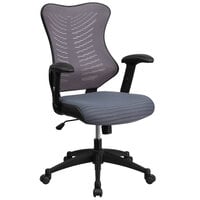 Flash Furniture BL-ZP-806-GY-GG High-Back Gray Mesh Executive Office Chair with Padded Seat and Nylon Base