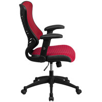 Flash Furniture BL-ZP-806-BY-GG High-Back Burgundy Mesh Executive Office Chair with Padded Seat and Nylon Base
