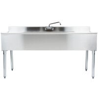 Eagle Group B5C-18 3 Bowl Under Bar Sink With Two 13 inch Drainboards and Splash Mount Faucet 60 inch Long