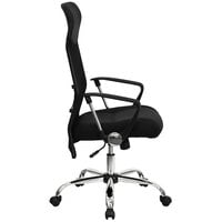 Flash Furniture BT-905-GG High-Back Black Mesh Office Chair with Split Leather and Mesh Seat and Chrome Base