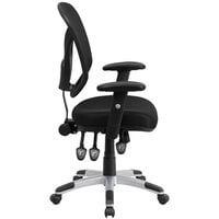 Flash Furniture GO-WY-89-GG Mid-Back Black Mesh Ergonomic Office Chair with Triple Paddle Control and Height-Adjustable Arms and Back