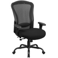 Flash Furniture LQ-3-BK-GG High-Back Black Mesh Intensive-Use Multi-Functional Swivel Office Chair with Reinforced Back Support and Adjustable Pivot Arms