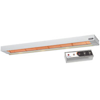 Nemco 6155-24-DL-240 + 69007-2-240 24" Dual Infrared Strip Warmer with 69007-2 Remote Control Box and Lights - 240V, 1080W