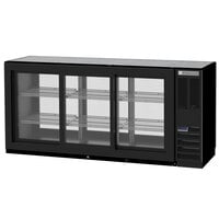 Beverage-Air BB72HC-1-GS-PT-B 72" Black Underbar Height Glass Door Pass Through Back Bar Refrigerator