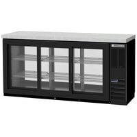 Beverage-Air BB72HC-1-GS-PT-B-27 72" Black Counter Height Glass Door Pass Through Back Bar Refrigerator