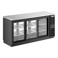 Beverage-Air BB72HC-1-GS-PT-B-27 72" Black Counter Height Glass Door Pass Through Back Bar Refrigerator
