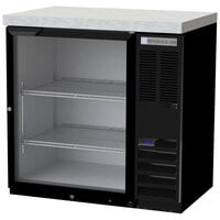 Beverage-Air BB36HC-1-G-B-27 36" Black Counter Height Glass Door Back Bar Refrigerator