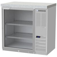 Beverage-Air BB36HC-1-G-S-27 36 inch Stainless Steel Counter Height Glass Door Back Bar Refrigerator