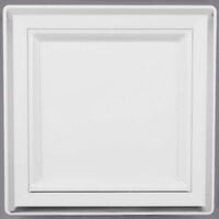 Fineline Silver Splendor 5507-WH 7 1/4 inch White Plastic Square Plate with Silver Bands - 120/Case