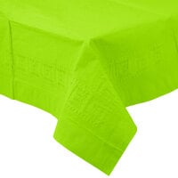 Creative Converting 713123B 54" x 108" Fresh Lime Green Tissue / Poly Table Cover