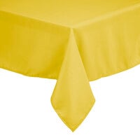 Intedge 45" x 120" Rectangular Yellow 100% Polyester Hemmed Cloth Table Cover