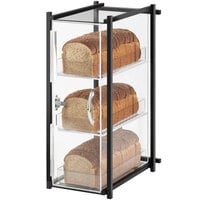 Cal-Mil 1155-13 One by One Three Tier Black Bread Display Case - 9 1/2 inch x 14 1/2 inch x 19 3/4 inch