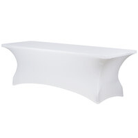 Marko EMB5026RT830010 Embrace 96" x 30" White Spandex Table Cover