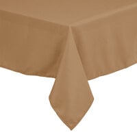 Intedge Square Beige 100% Polyester Hemmed Cloth Table Cover