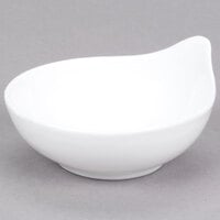 American Metalcraft PRHSD4 3.3 oz. White Round Porcelain Sauce Cup with Handle