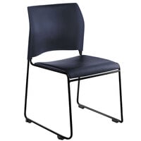 National Public Seating 8704-10-04 Blue Stackable Cafetorium Chair with Black Frame