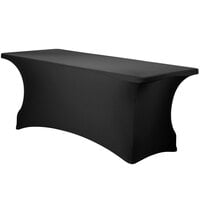 Snap Drape CN420CV30630014 Contour Cover 72" x 30" Black Spandex Table Cover