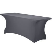 Snap Drape Contour Cover Charcoal Spandex Table Cover