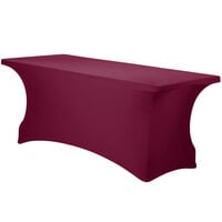 Snap Drape Contour Cover Burgundy Spandex Table Cover