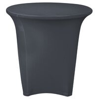 Snap Drape Contour Cover Round Charcoal Spandex Table Cover