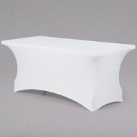 Snap Drape Contour Cover White Spandex Table Cover