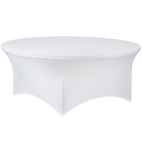 Marko EMB5026R72010 Embrace 72" Round White Spandex Table Cover
