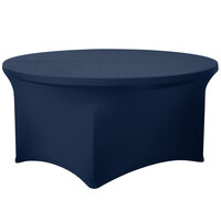 Snap Drape CN420R6030011 Contour Cover 60 inch Round Navy Spandex Table Cover