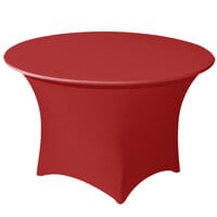 Snap Drape CN420R6630811 Contour Cover 66" Round Crimson Spandex Table Cover
