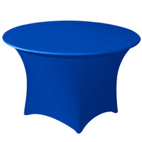 Snap Drape CN420R6630572 Contour Cover 66" Round Royal Blue Spandex Table Cover