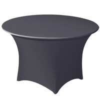Snap Drape CN420R6630512 Contour Cover 66" Round Charcoal Spandex Table Cover