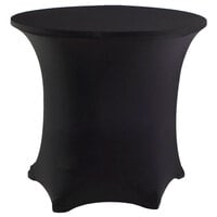 Snap Drape CN420R4830014 Contour Cover 48 inch Round Black Spandex Table Cover