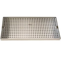 Micro Matic DP-820D-16 8 inch x 16 inch Stainless Steel Surface Mount Drip Tray with Drain