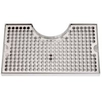 Micro Matic DP-920D 7 inch x 12 inch Stainless Steel Surface Mount Drip Tray with 3 inch Column Cutout and Drain