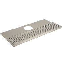Micro Matic DP-620D-24 11 3/4 inch x 24 inch Stainless Steel Surface Mount Drip Tray with Tower Mounting Plate and Drain