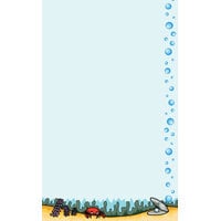 8 1/2 inch x 11 inch Menu Paper - Seafood Themed Bubbles Design Right Insert - 100/Pack