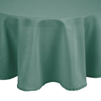 Intedge 64 inch Round Seafoam Green 100% Polyester Hemmed Cloth Table Cover