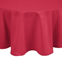 Intedge Round Hot Pink 100% Polyester Hemmed Cloth Table Cover