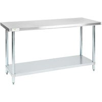 Regency 24" x 60" 18-Gauge 304 Stainless Steel Commercial Work Table with Galvanized Legs and Undershelf