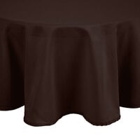 Intedge 90 inch Round Brown 100% Polyester Hemmed Cloth Table Cover