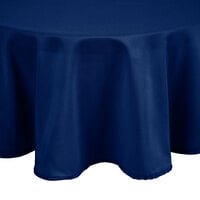 Intedge 120 inch Round Royal Blue 100% Polyester Hemmed Cloth Table Cover