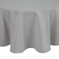 Intedge 90 inch Round Gray 100% Polyester Hemmed Cloth Table Cover