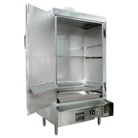 Town SM-36-L-SS Natural Gas Indoor 36 inch Stainless Steel Smokehouse with Left Door Hinges - 75,000 BTU